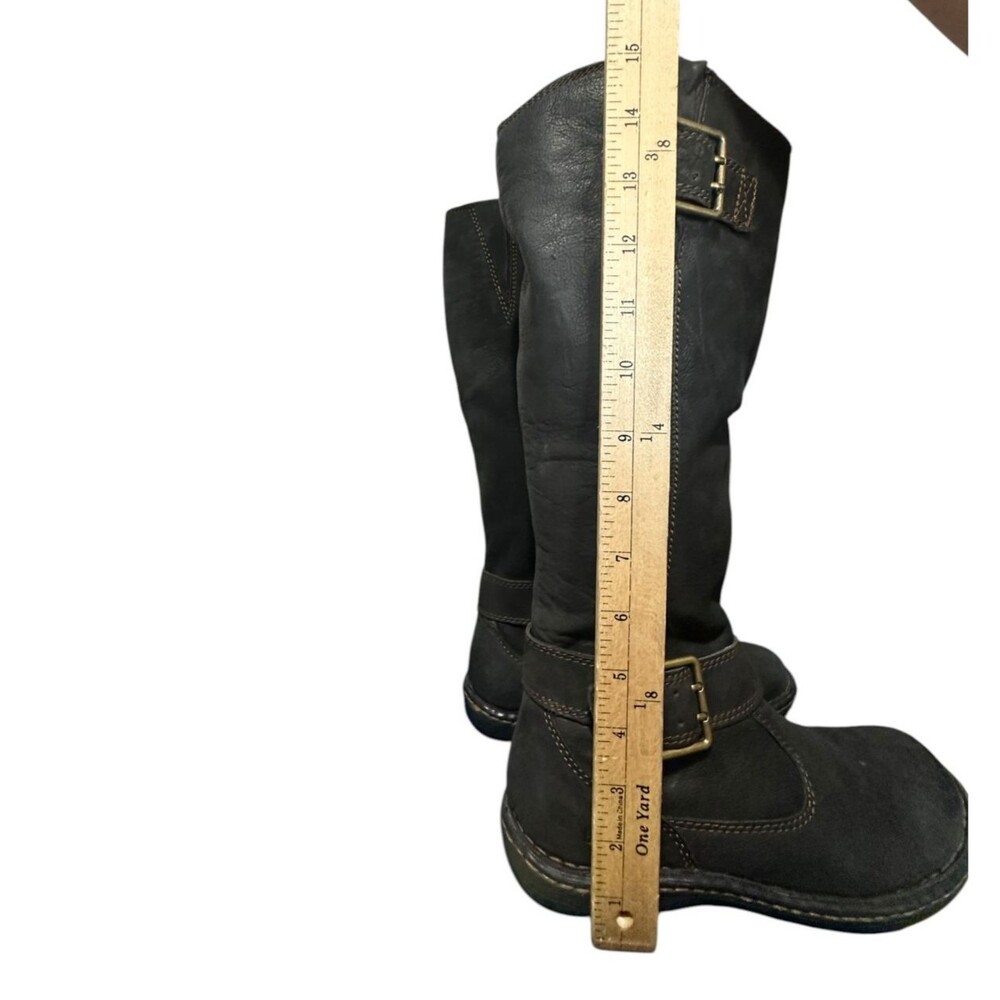 B.O.C. Women’s Tall Knee High Boots Black Leather Riding Buckle 6.5 M Boho Zip - Picture 12 of 12